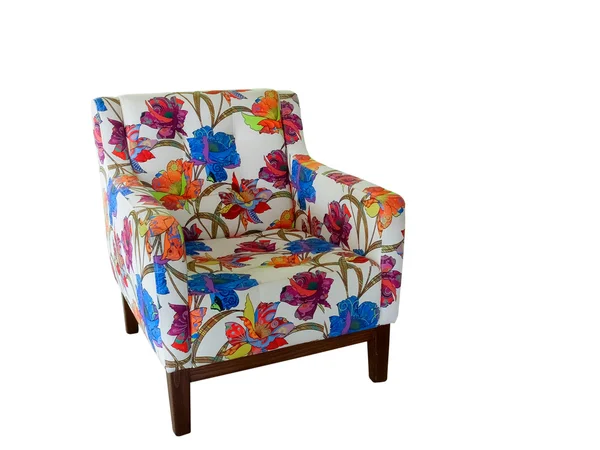 Fauteuil met kleurrijke ornament — Stockfoto