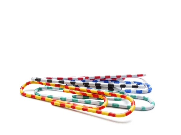 Selectie van verschillende kleurrijke paperclips — Stockfoto