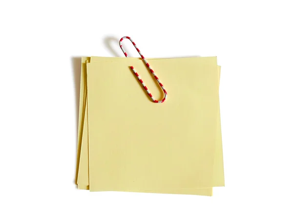 Spinacz kolor z żółtego papieru — Zdjęcie stockowe