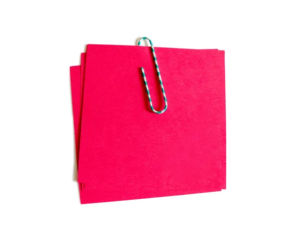 赤い紙カラー ペーパー クリップ — ストック写真