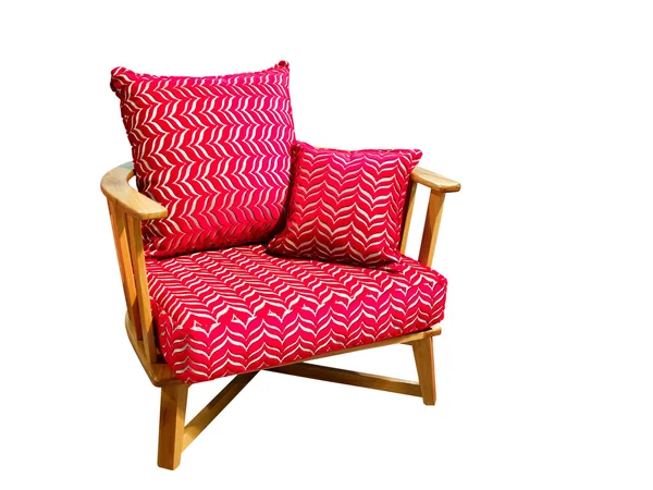 Red armchair with cushions — Stock Photo, Image