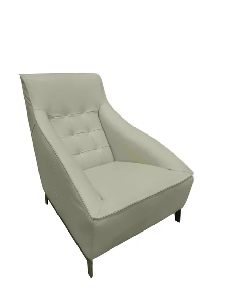 Sillón de cuero gris — Foto de Stock