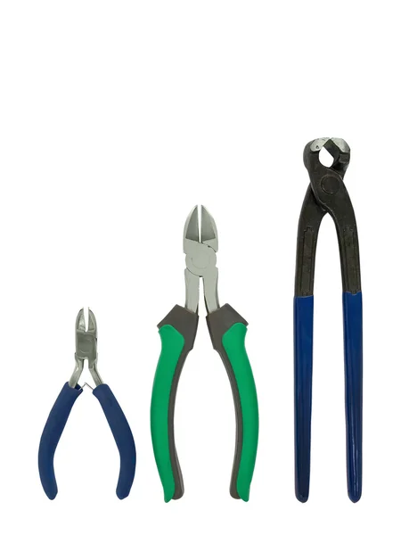Collection set of three wire-cutters. — Stock Photo, Image