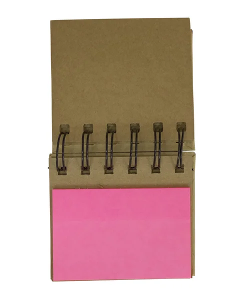 Note adesive vuote attaccate al quaderno a spirale — Foto Stock
