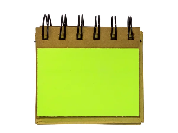 Blank sticky notes stuck to spiral notebook — Stock Photo, Image