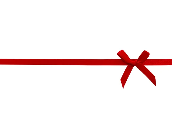 Red ribbon with bow — Stock Photo, Image