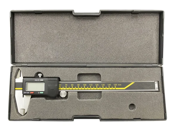 Digital calliper in plastic box Stock Picture