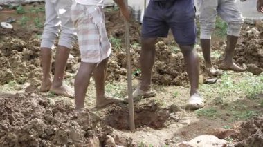 Birlik Kazma - Bahçede Üç Adam Takım Çalışması