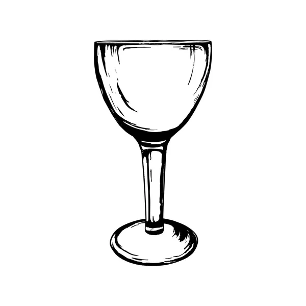 Illustration vectorielle d'un croquis en verre de vin isolé sur blanc. Style dessiné à la main . — Image vectorielle