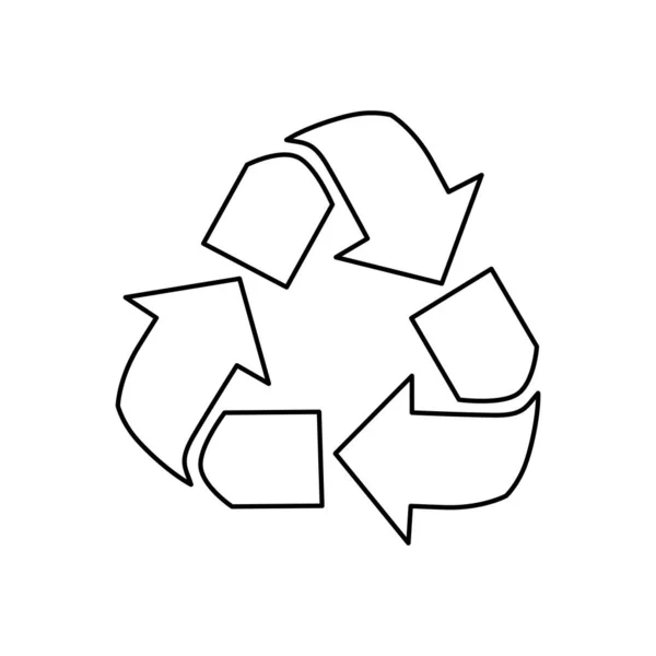 向量循环图标 符号或符号在白色背景上隔离 以生态零废物概念和生活方式减少 再利用 循环利用标志 — 图库矢量图片