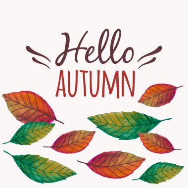 Sonbahar yaprakları ve tipografi metin 