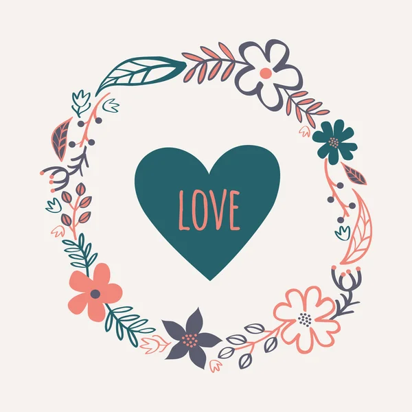 Vector vintage floral frame. Can be used for wedding, Valentine' — Stockvector