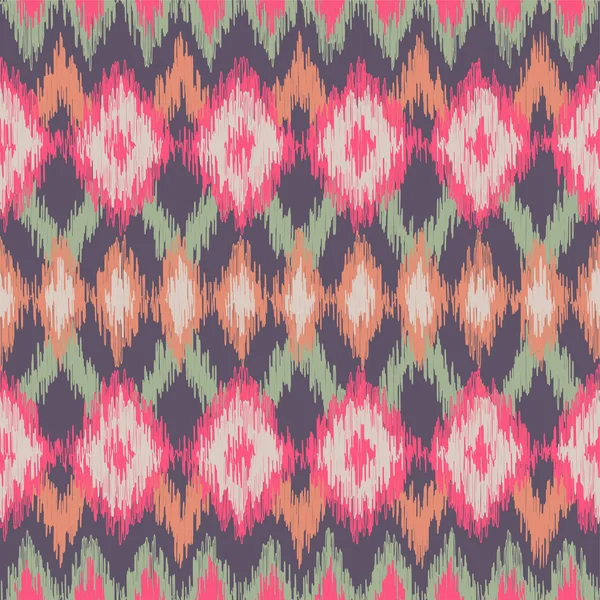 Vector seamless ikat ethnic pattern — Stock Vector