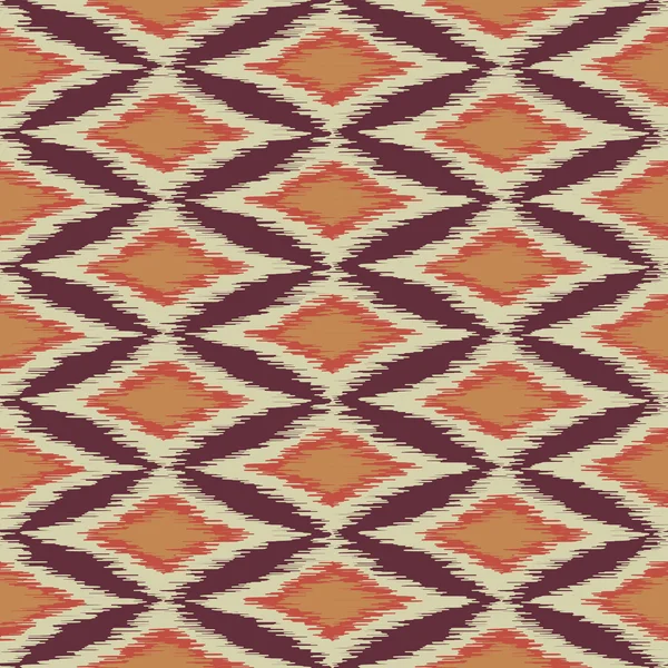 Vector seamless ikat ethnic pattern — Stock Vector