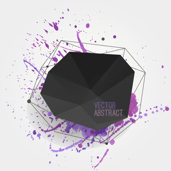 Vector fundo abstrato com forma de cristal preto moderno com — Vetor de Stock