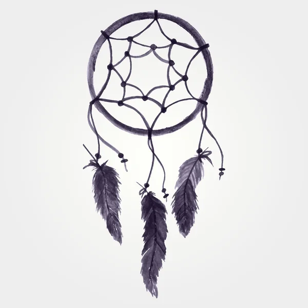 Vector grunge akvarell illustration av dream catcher — Stock vektor