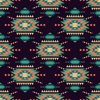 Vector seamless decorative ethnic pattern. American indian motifs. Background with aztec tribal ornament. clipart