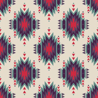 Vector seamless decorative ethnic pattern. American indian motifs. Background with aztec tribal ornament. clipart