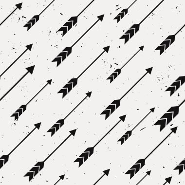 Vector seamless grunge geometrical pattern with arrows