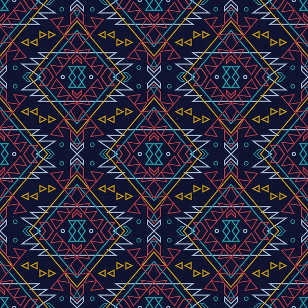 Vektor nahtlose dekorative ethnische Muster. Amerikanische Indianermotive. Hintergrund mit aztekischem Stammesornament. — Stockvektor