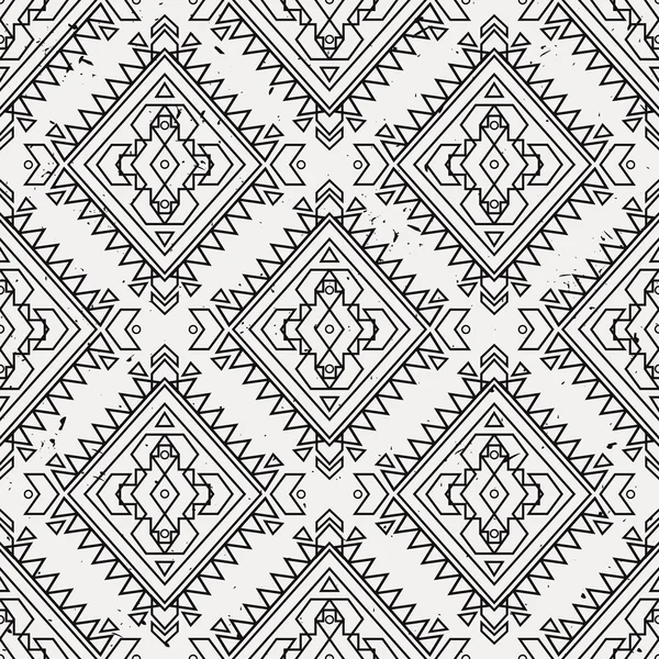 Vector grunge modello etnico decorativo senza cuciture. Motivi indiani americani. Sfondo con ornamento tribale azteco . — Vettoriale Stock