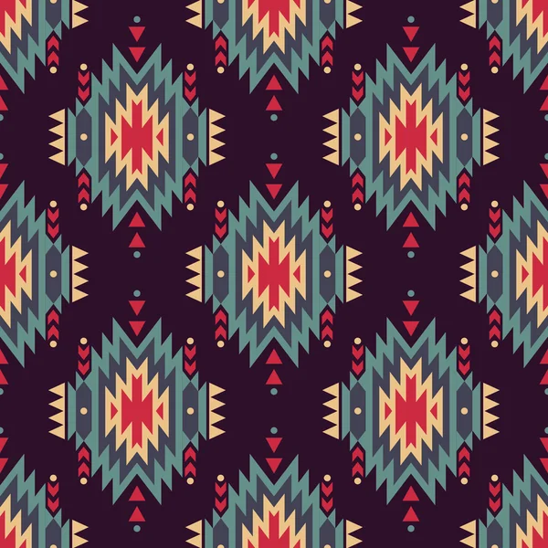 Patrón étnico decorativo sin costura vectorial. Motivos indios americanos. Fondo con adorno tribal azteca . — Archivo Imágenes Vectoriales