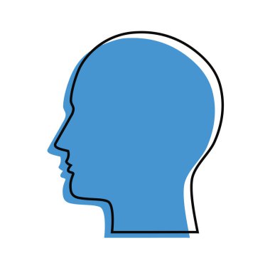 Renkli insan baş silueti simgesi veya kullanıcı sembolünün vektör çizimi