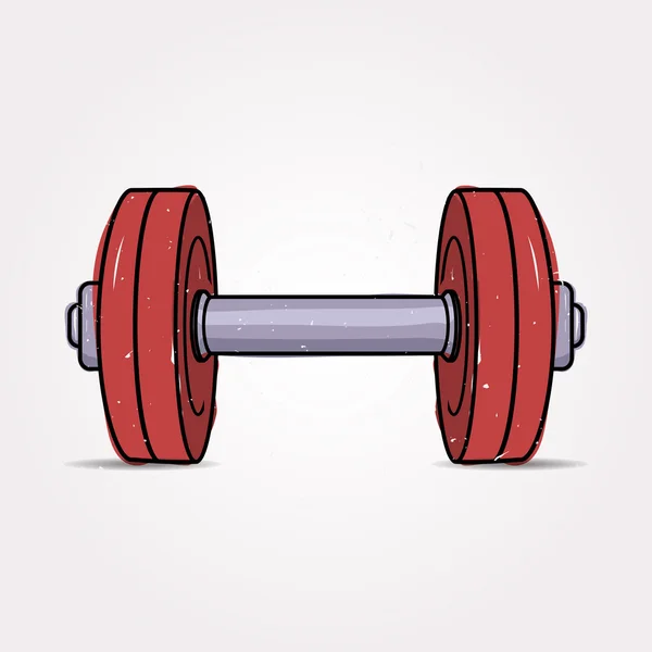 Vector colorful grunge illustration of dumbbell. Fitness icon. — Stock Vector