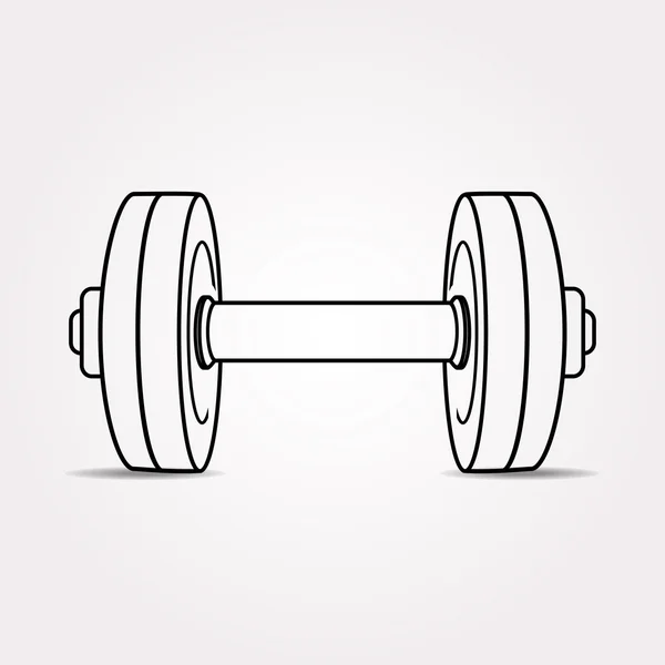 Vector illustration of dumbbell. Fitness icon. — Stock vektor