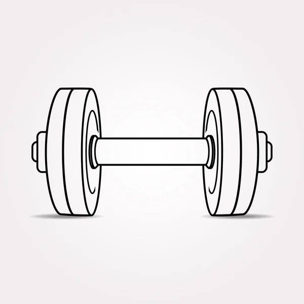 Vector illustration of dumbbell. Fitness icon. — Wektor stockowy