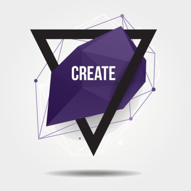 Vektör modern illüstrasyon soyut şekli, üçgen ve çizgiler ile. Alıntı 