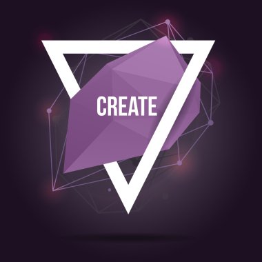 Vektör modern illüstrasyon soyut şekli, üçgen ve çizgiler ile. Alıntı 