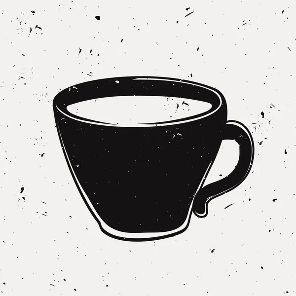 Векторная гранж иллюстрация чашки кофе. Современный хипстерский стиль — стоковый вектор
