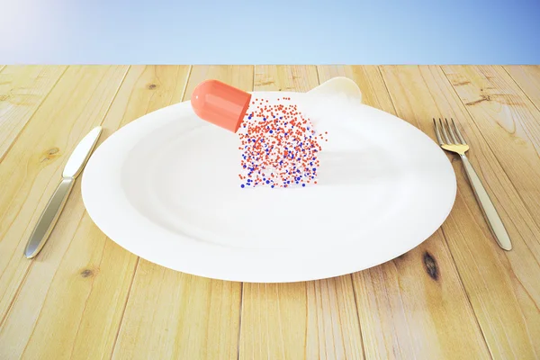 A nagy tányér nagy tabletta — Stock Fotó