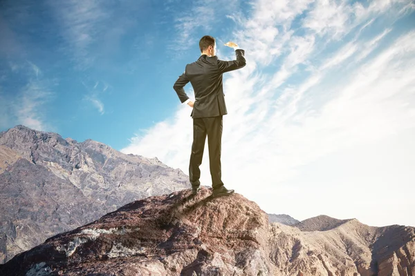 Research concept on mountain — Stock Photo, Image