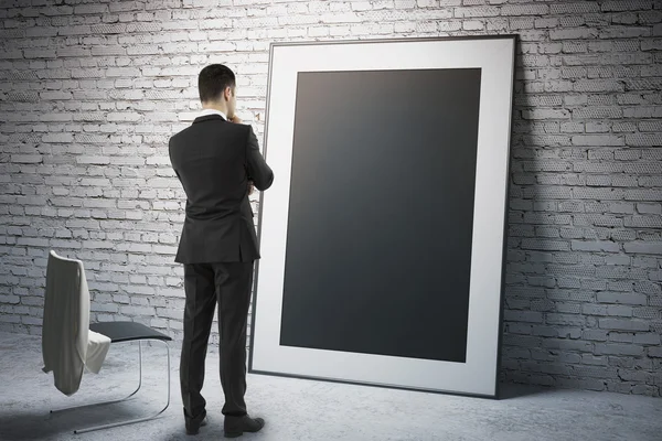 Black frame with businessman — Stock Photo, Image