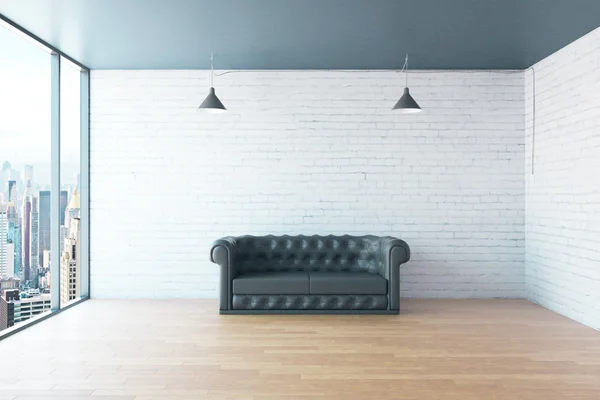 Sofá y pared en blanco — Foto de Stock