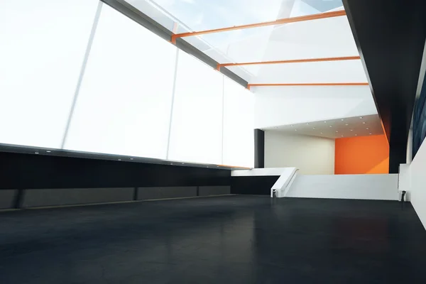 Futuristický interiér prázdnou zeď — Stock fotografie