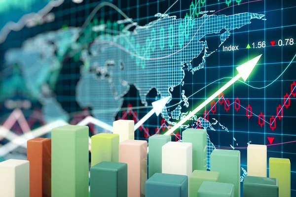 Chart bars on forex background — Stock Photo, Image