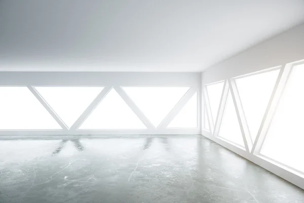 Αφηρημένης εσωτερικό μοτίβο παράθυρα, τσιμεντένιο πάτωμα και την οροφή. απόδοσης 3D — Φωτογραφία Αρχείου