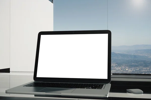 Blank vit dator närbild — Stockfoto
