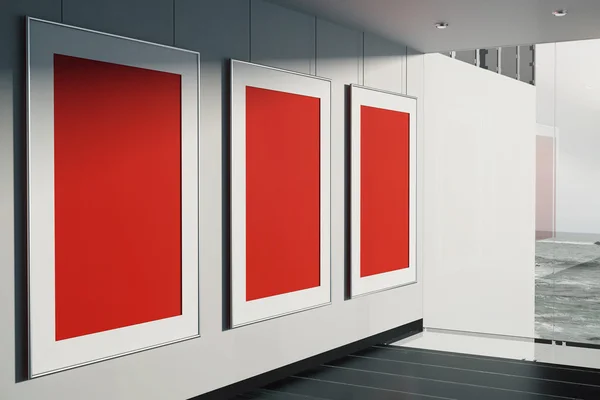 Rote Rahmen mit Meerblick — Stockfoto