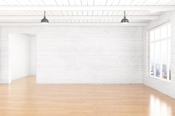 Muro de ladrillo blanco vacío — Foto de Stock