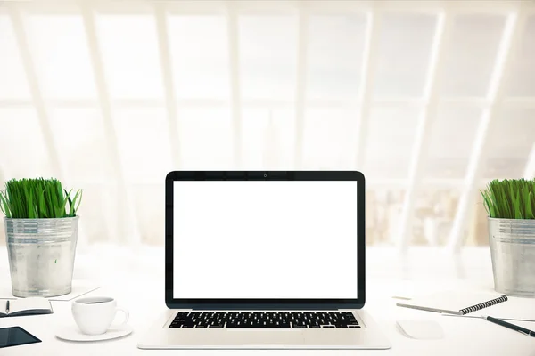 Office workplace with laptop computer — Stock Photo, Image