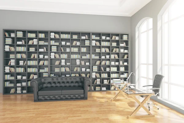 Biblioteca con espacio de trabajo — Foto de Stock