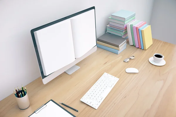 Book screened computer — Stock Photo, Image