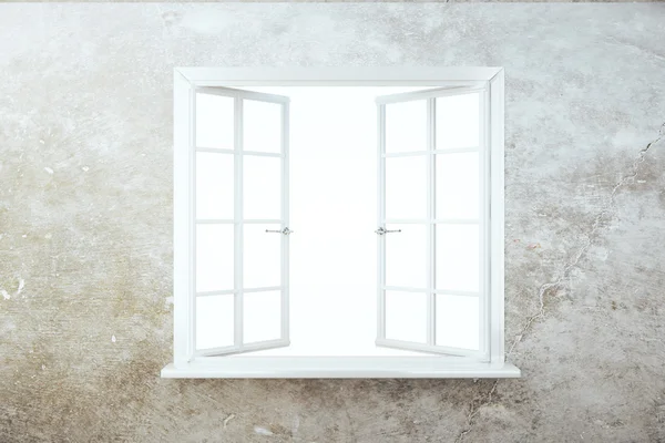 Concrete wall with opened window — Stock Photo, Image