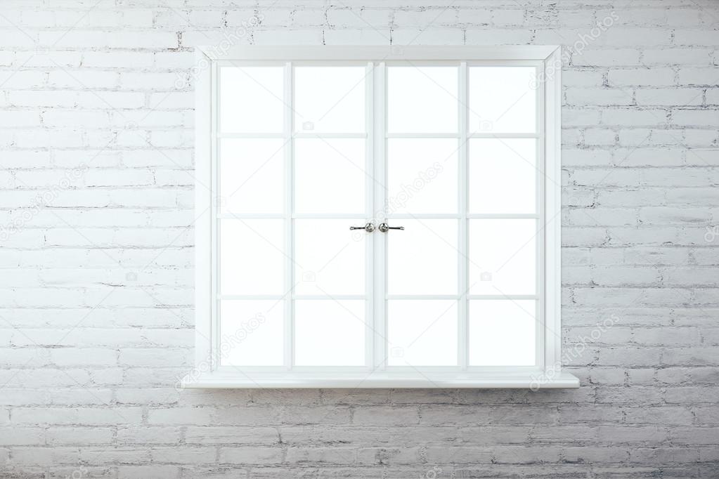 Brick wall with window Stock Photo by ©peshkov 120302424