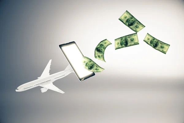 Online betaling voor vliegtickets — Stockfoto