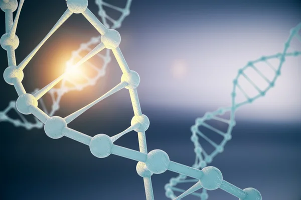 DNA su sfondo blu — Foto Stock